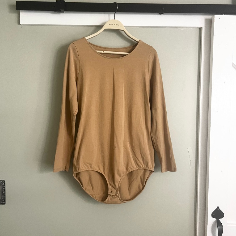 Lane Bryant Tan Long Sleeve Bodysuit